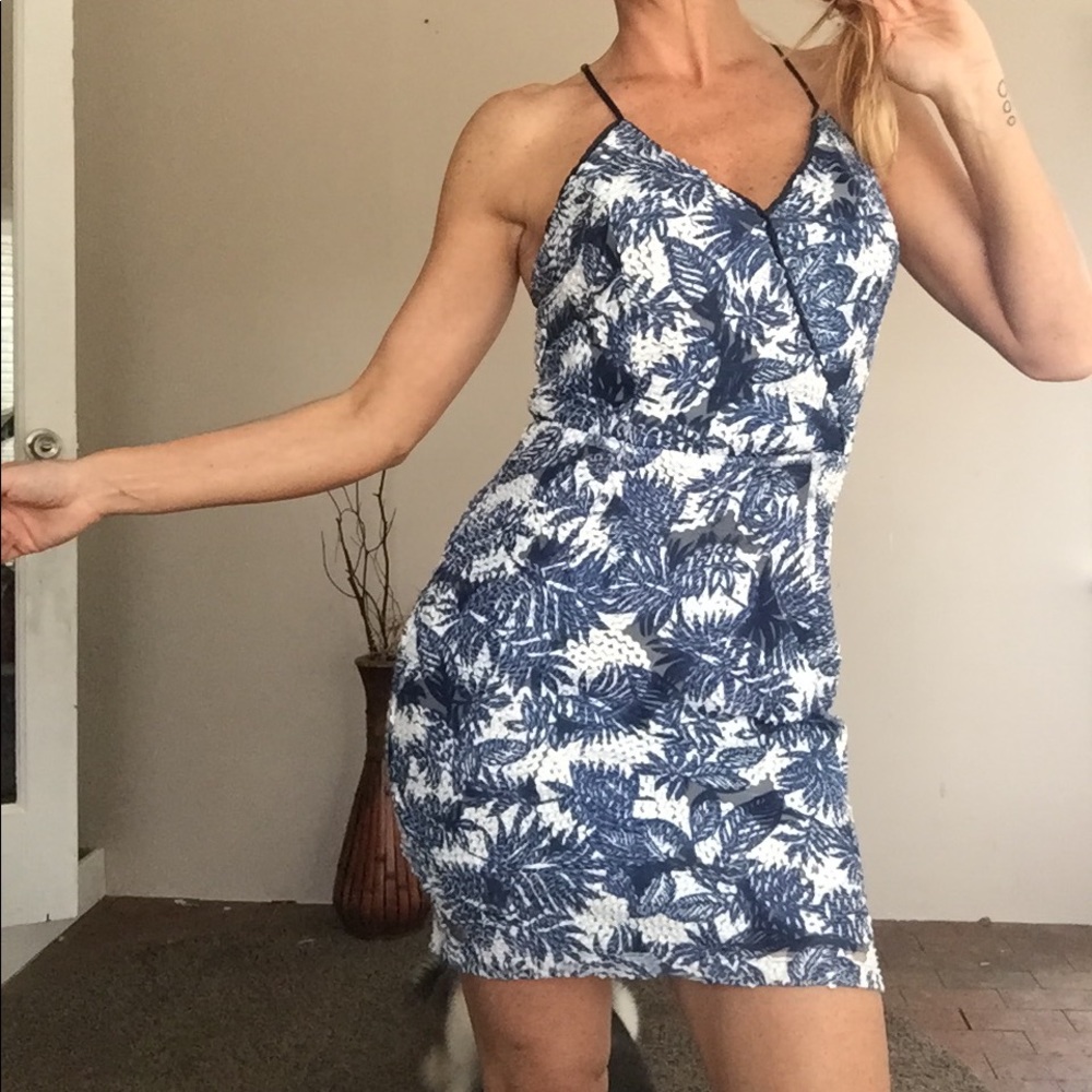 Greylin blue floral lace dress